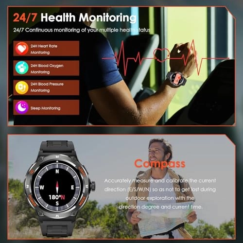 Military Smart Watch Stainless Steel