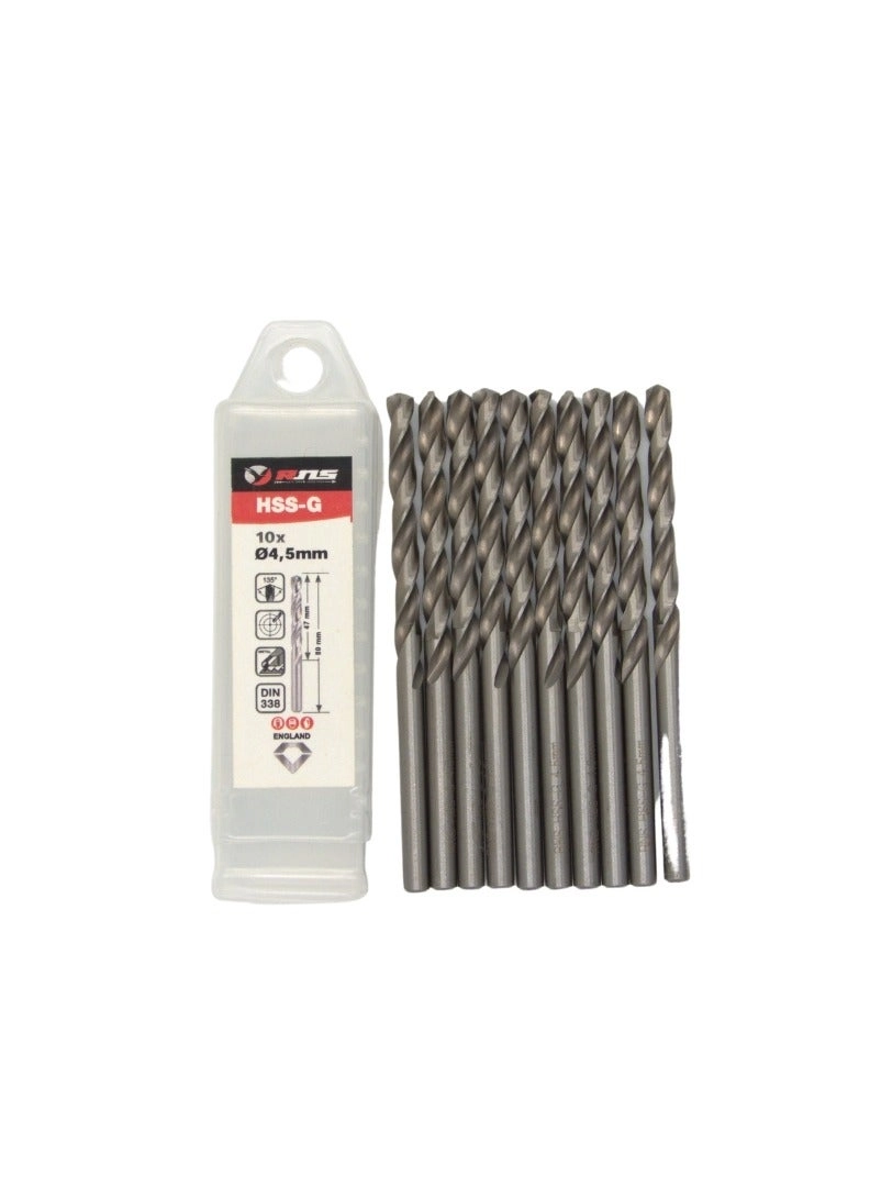 HSS-G TWIST DRILL BIT - Stainless Steel 10 4.5 mm