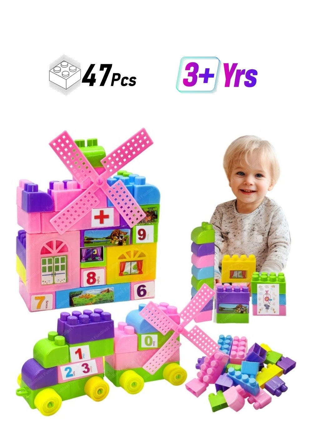 FunBlast Building Blocks - Construction 47pcs