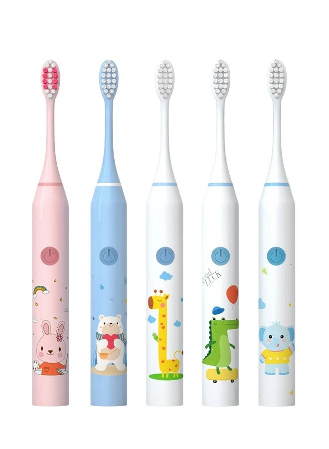 Kids Sonic Electric Toothbrush - USB-C Rechargeable 30s Reminder 4 Brush Heads