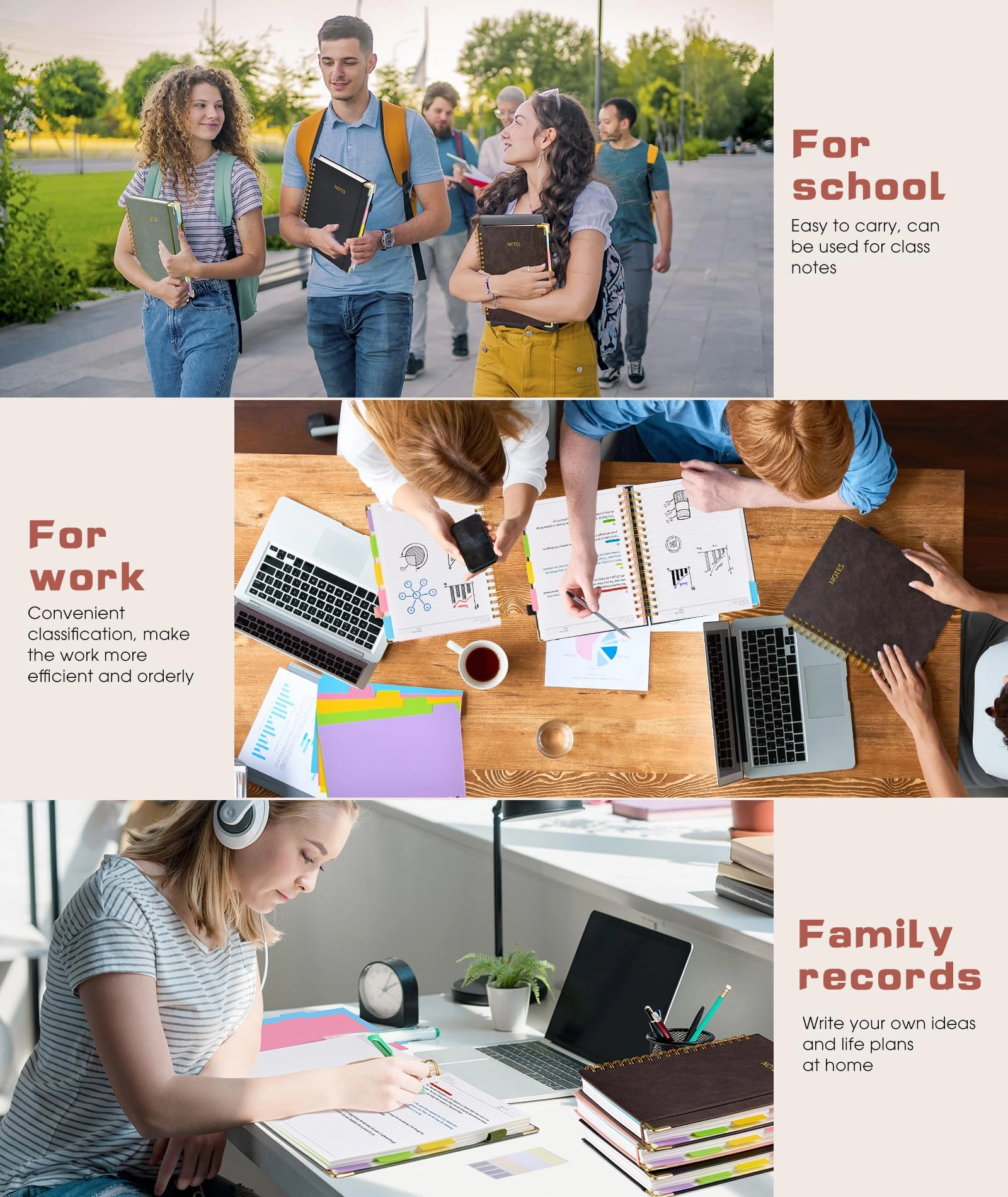 Spiral Notebook Large Hardcover - Lined 150 Sheets