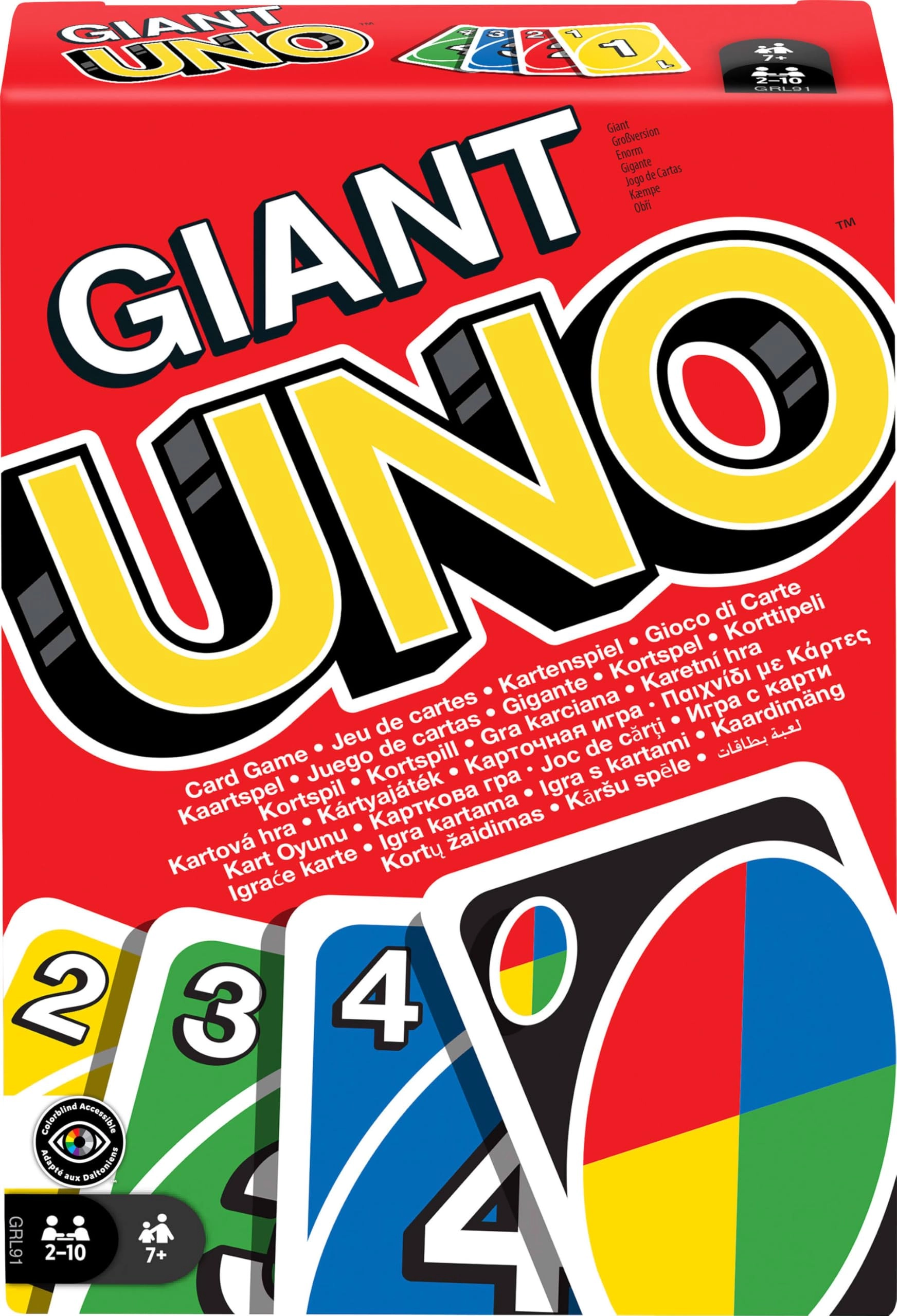 Mattel Games Uno Giant Family Card - 108 Cards Multicolour