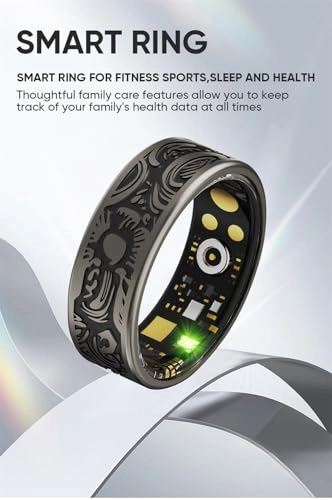 Smart Health Ring - Size 9 Black 7 Day Battery