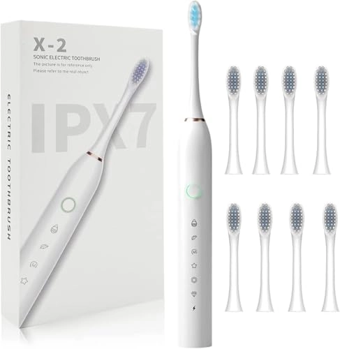 Sonic Electric Toothbrush - 6 Cleaning Modes IPX7 8 Brush Heads