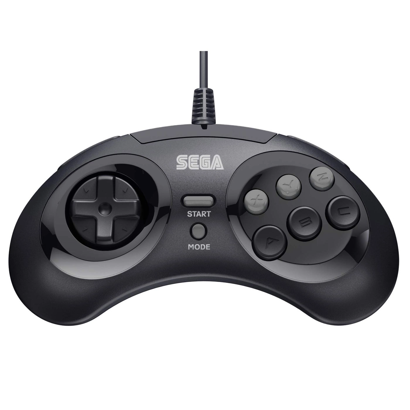 Sega Genesis USB Controller - Clear Blue Sega Genesis Mini PS3 PC Mac Steam Switch