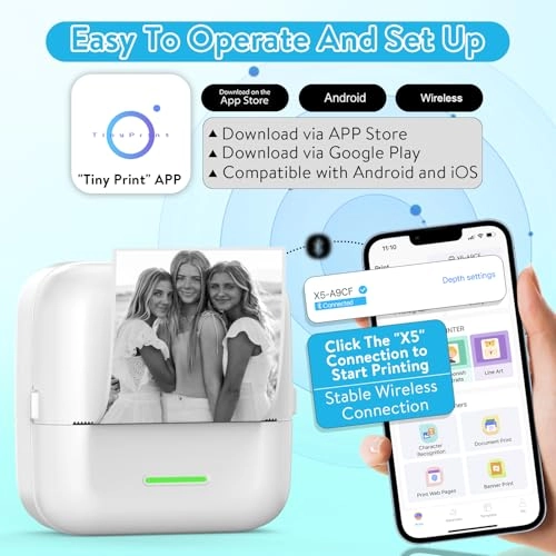 Mini Printer X5 - 1200mAh 10 Rolls
