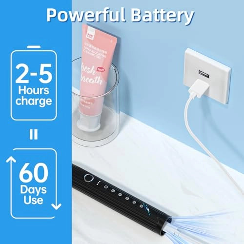 Sonic Electric Toothbrush - 8 Duponts Brush Heads 2 Minute Smart Timer 6 Modes