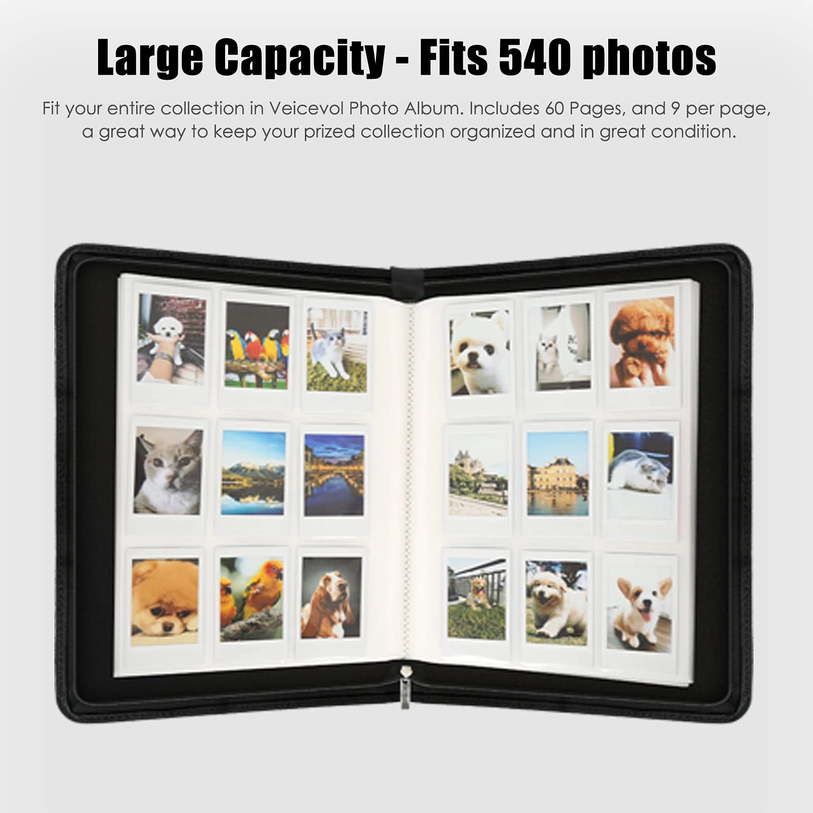 2x3" 540 Pockets Faux Leather Photo Album