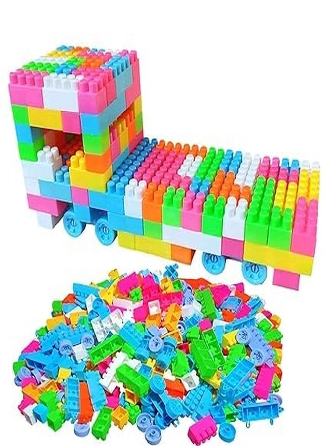 Plastic Hexagon Shape Building Blocks - 100 pcs