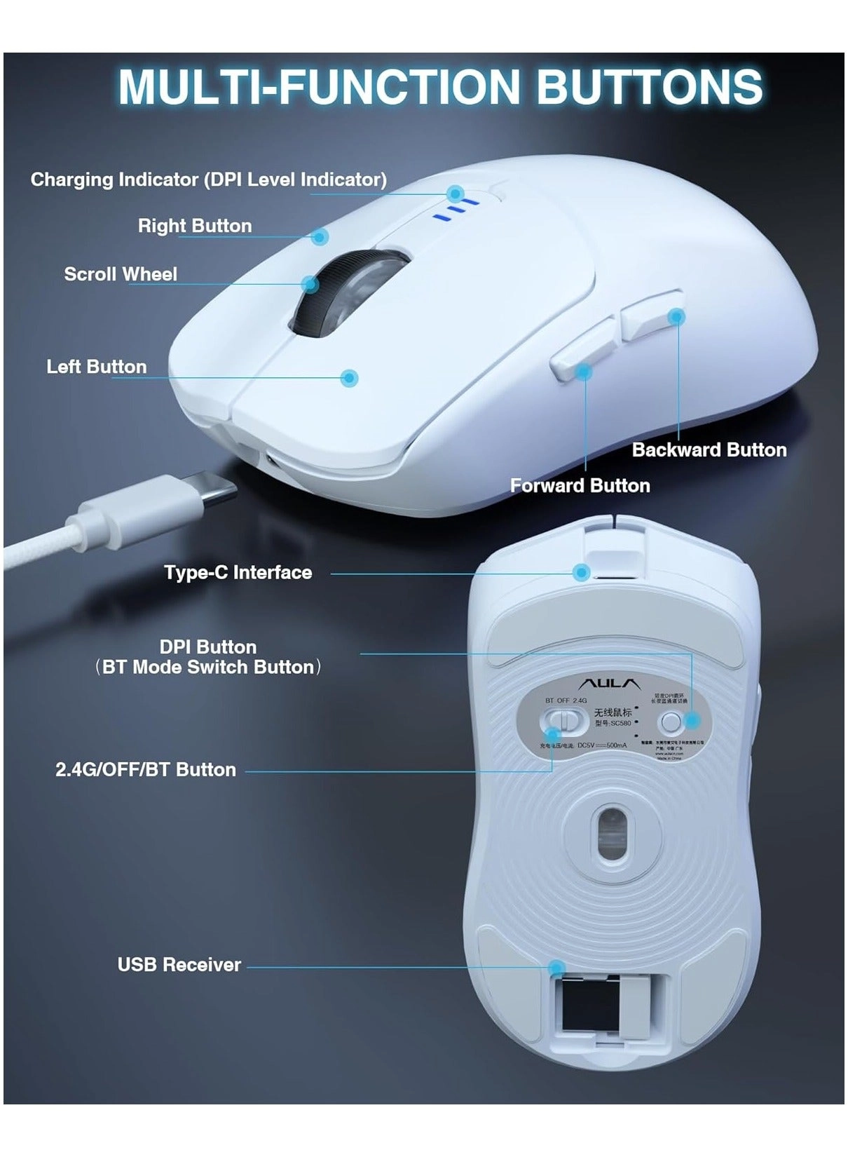 SC580 Gaming Mouse - Wireless