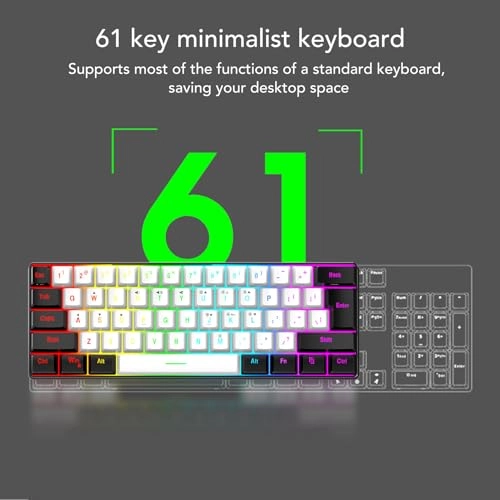 60% Wired Gaming Keyboard - Wired + Gaming Mouse