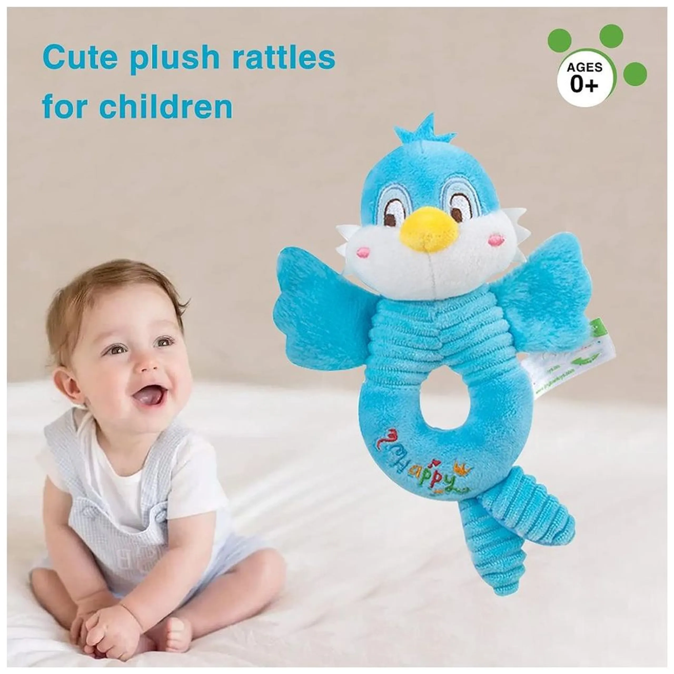 Soft Stuffed Rattle Pacifying Toy - Suitable for 3 months and above Fox