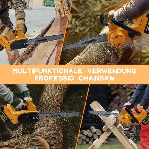 Battery Chainsaw - 12 Inch Brushless 2 Chains