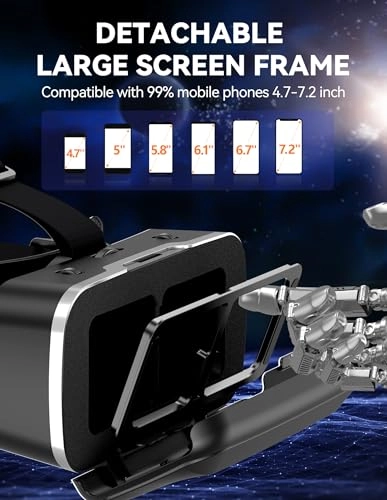 VR Headset - 110 FOV Anti-Blue Light Lenses