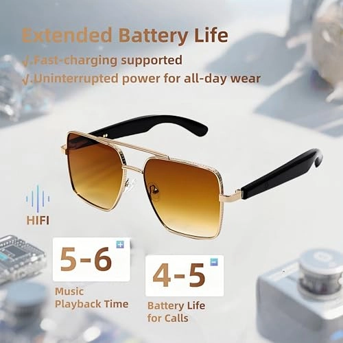 GT30 - Pilot Smart Glasses Bluetooth 5.4 Polarized Brown Lens