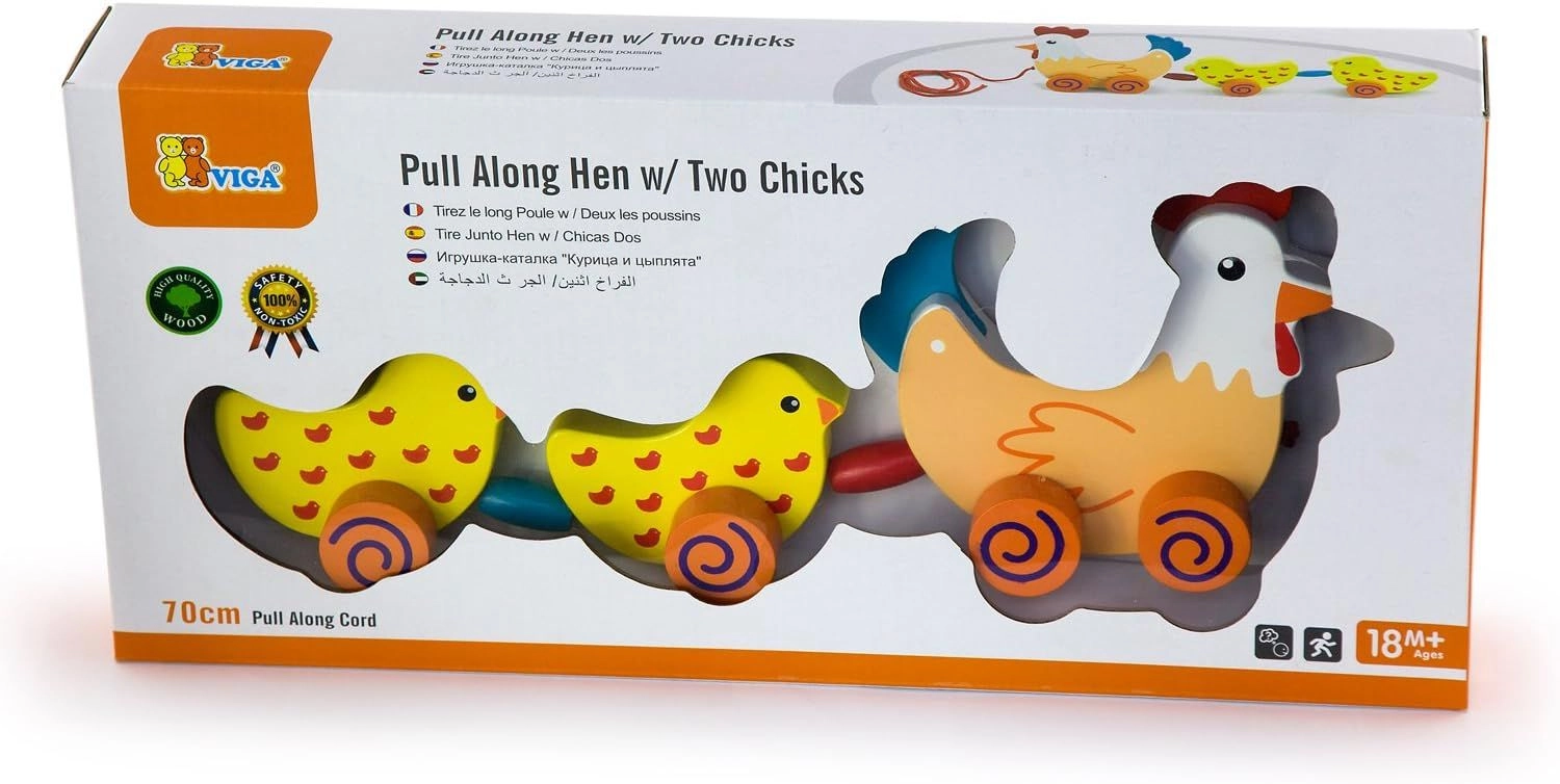 Pull Along Hen with Two Chicks