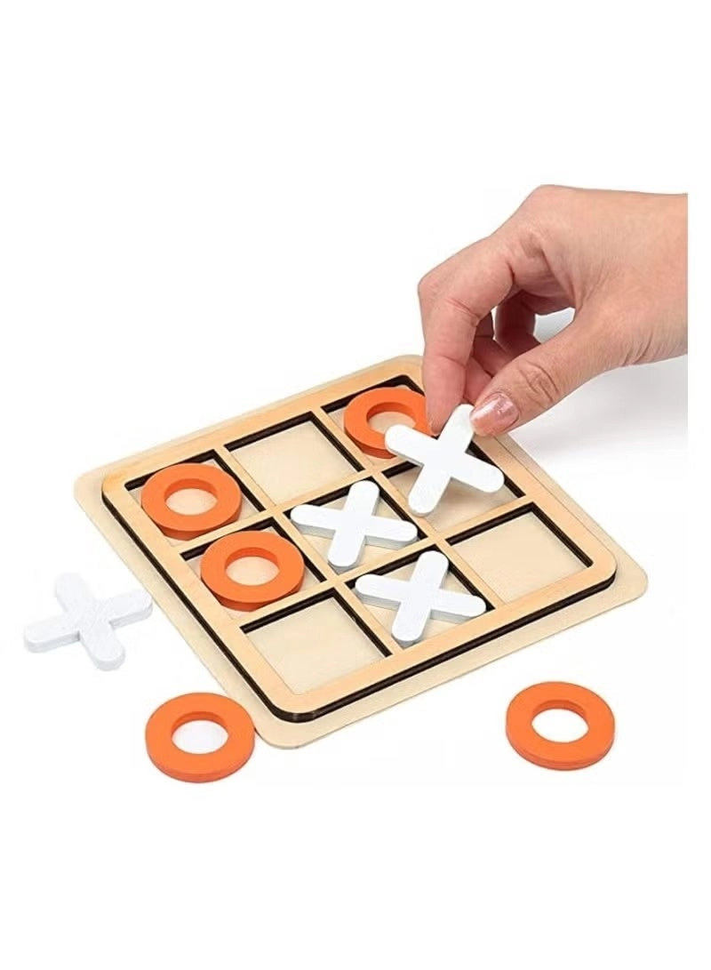 TOY GARDEN Tic Tac Toe - Wooden Pack of 4 Assorted Design