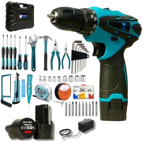 12V Cordless Drill Kit - 1500 Milliamp Hours