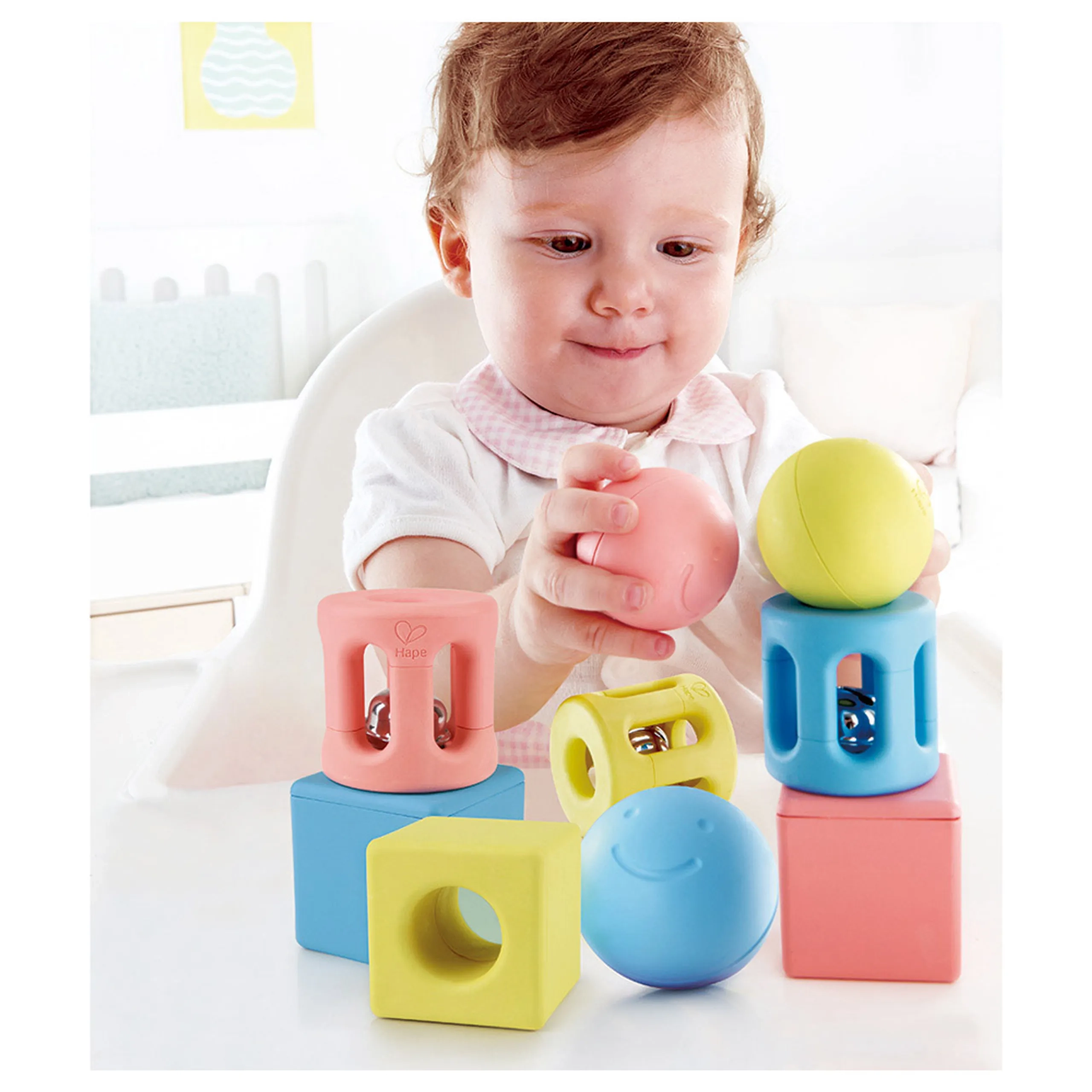 Geometric Rattle - 0 months rice-based materials 3 piece(s)