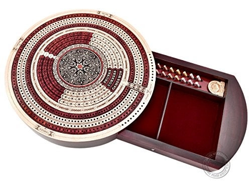 Continuous Cribbage Board - 4 Track Inlaid in Wenge Wood/Maple
