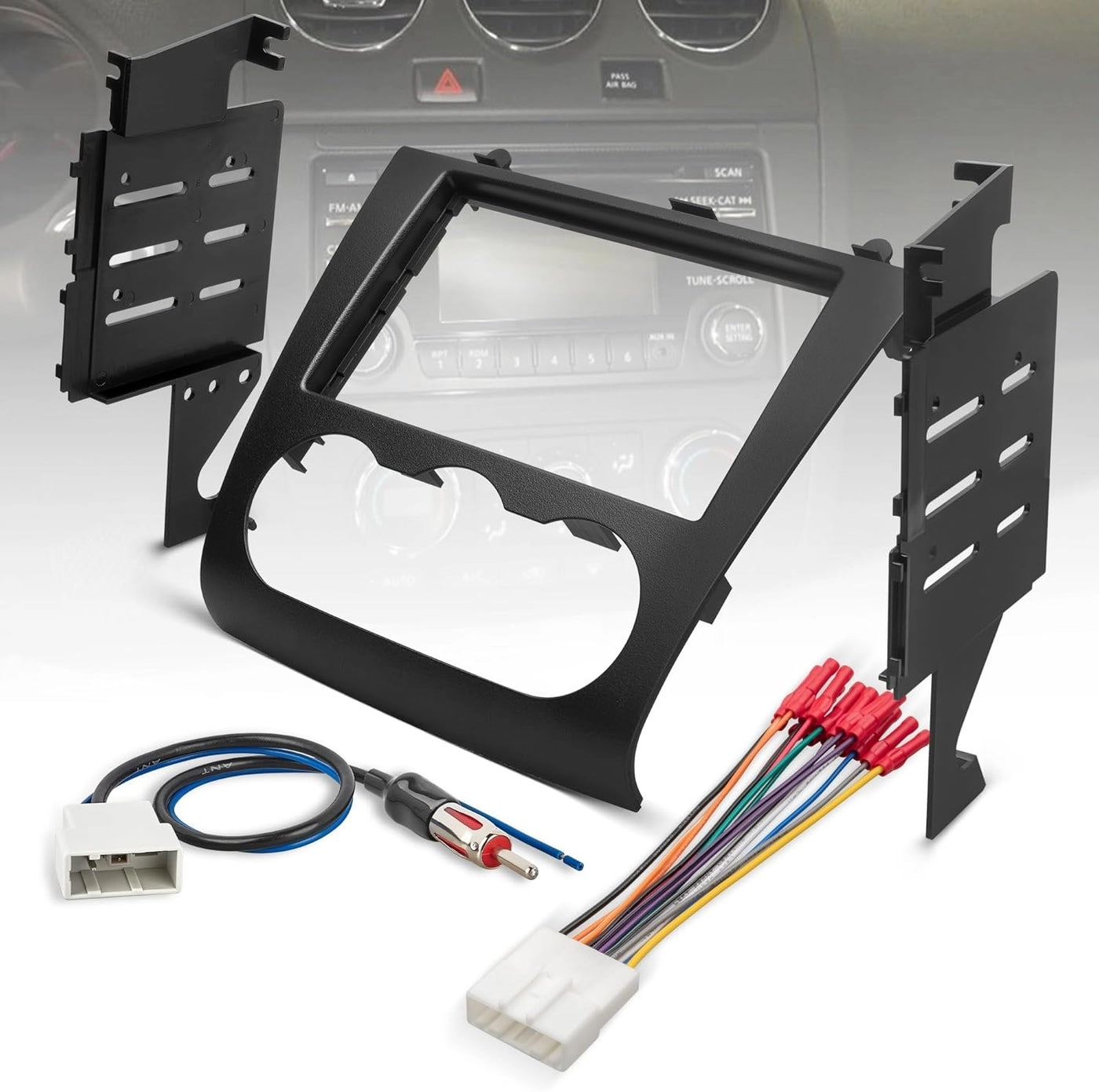 NuIth Double DIN Radio Dash Kit - Nissan Altima 2007-2012 Non Digital A/C Climate Control