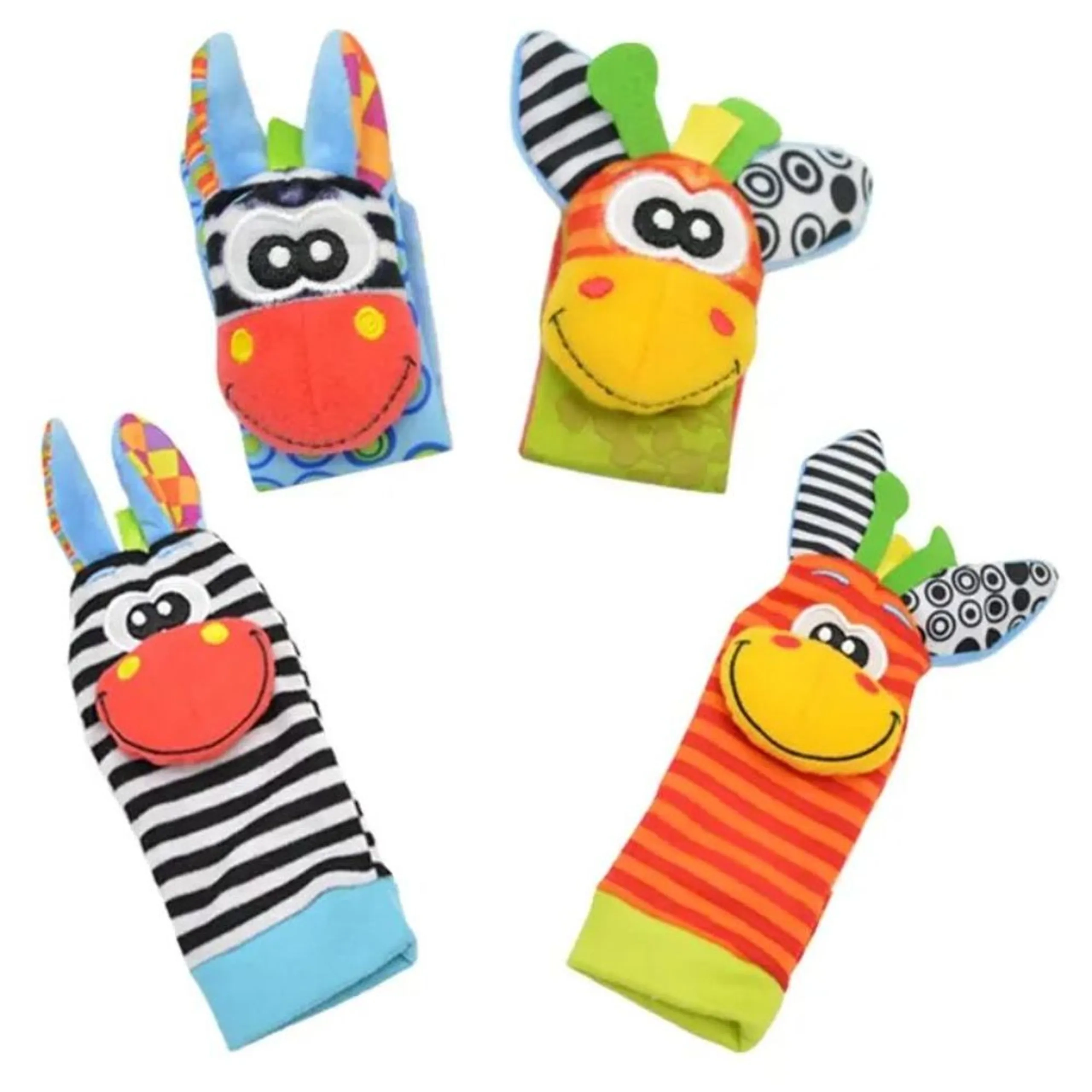 Personalized Wrist Rattle And Foot Finder - Suitable for 0 month & above Fox And Deer