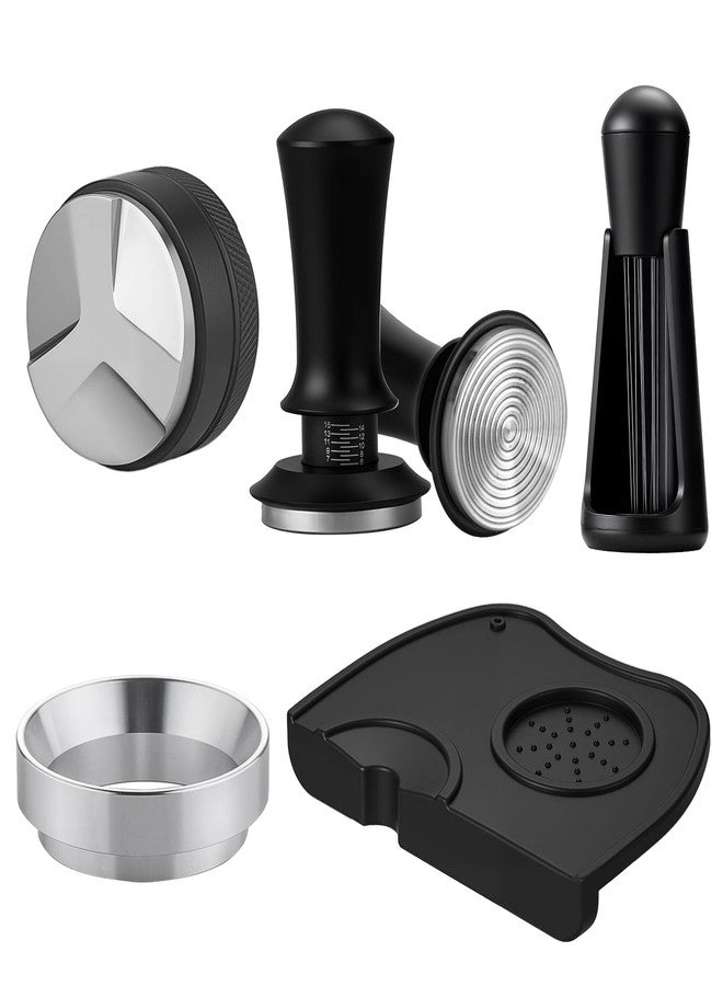 shoxil Espresso Tamper - 51mm + WDT Tool - 0.35mm + Coffee Distributor - 304 Stainless Steel + Dosing Funnel - Magnetic + Tamping Mat - Non-slip