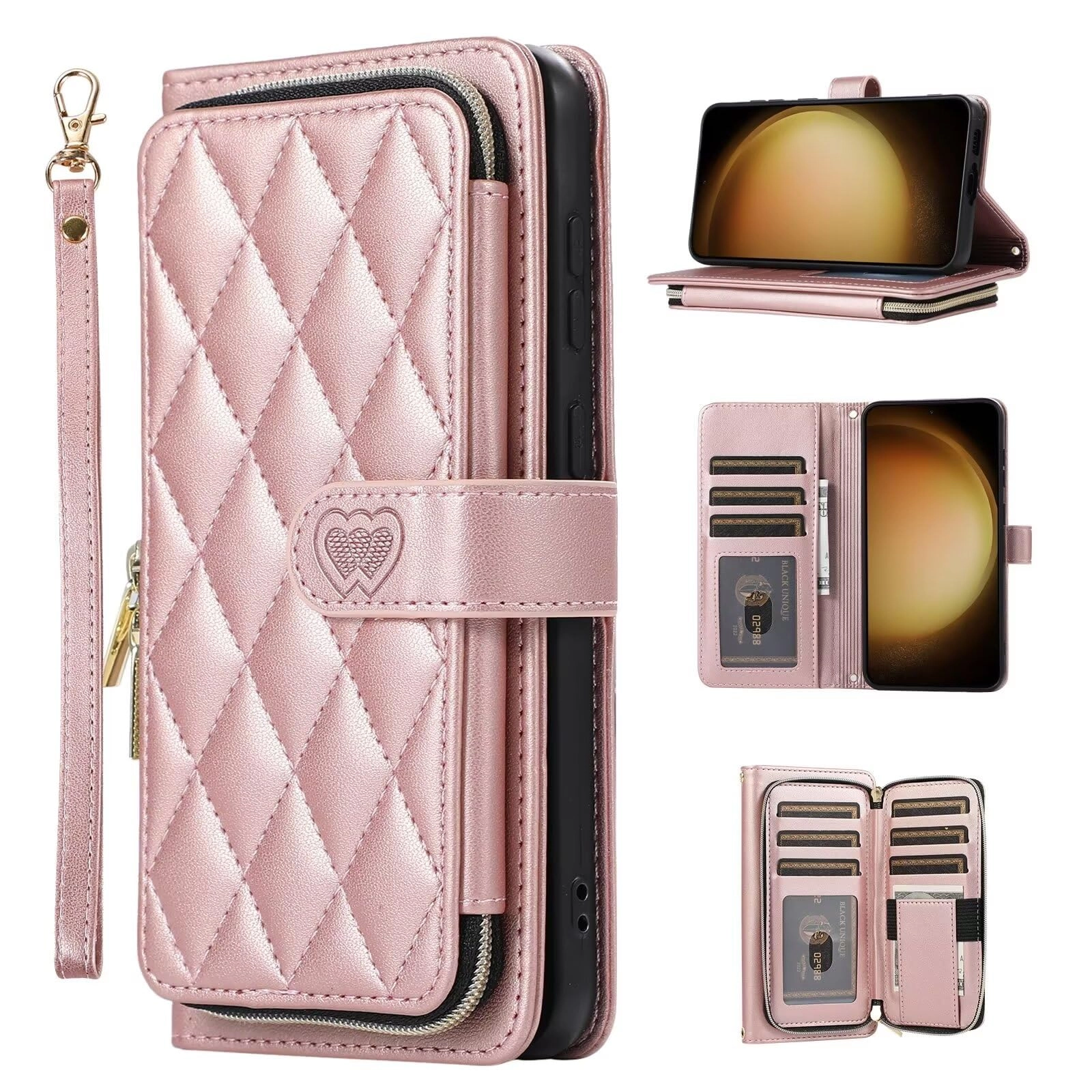 Case for Xiaomi Redmi Note 12 Pro 5G - Faux Leather Zipper Purse Wallet Phone Cover