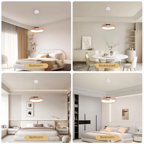 Round LED Chandelier - 3000K–6000K Dimmable