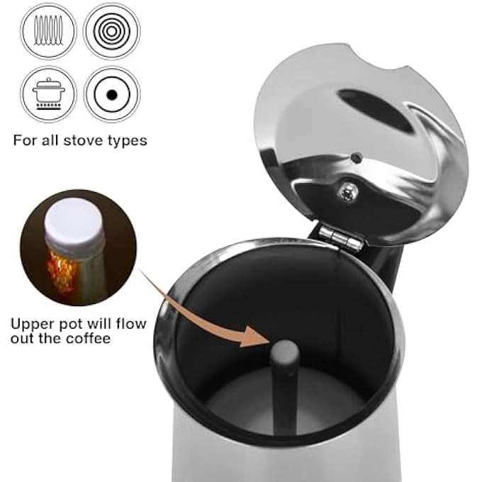 Moka Pot - 300Ml Stovetop Induction Compatible