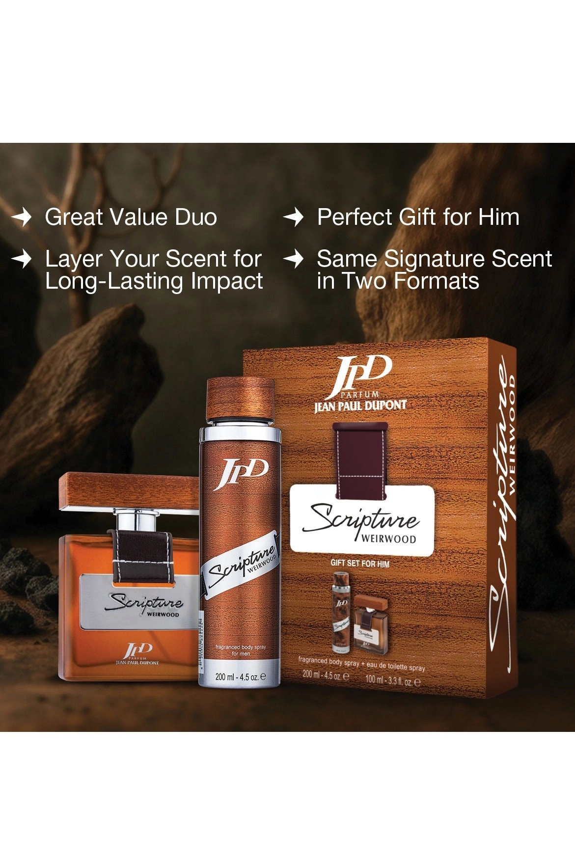 Scripture Weirwood - Eau De Toilette 100ml + Body Spray - 200ml