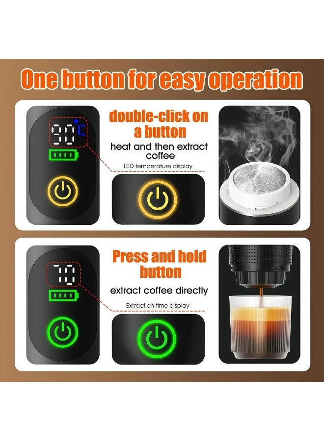 Portable coffee maker - 60 ml ground coffee and capsules