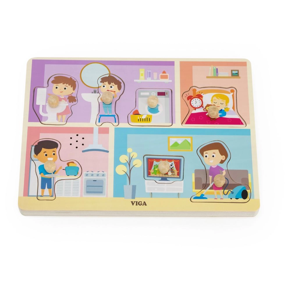 VIGA Around The House Knob Puzzle With Sound - 18 months+ 7 pieces