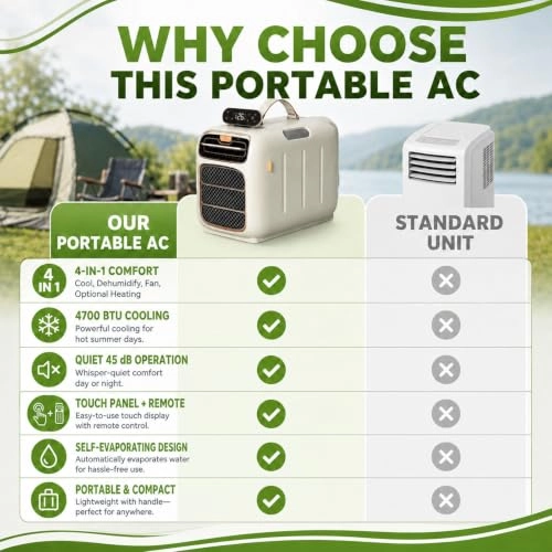4 In 1 Portable Air Conditioner - 1400W