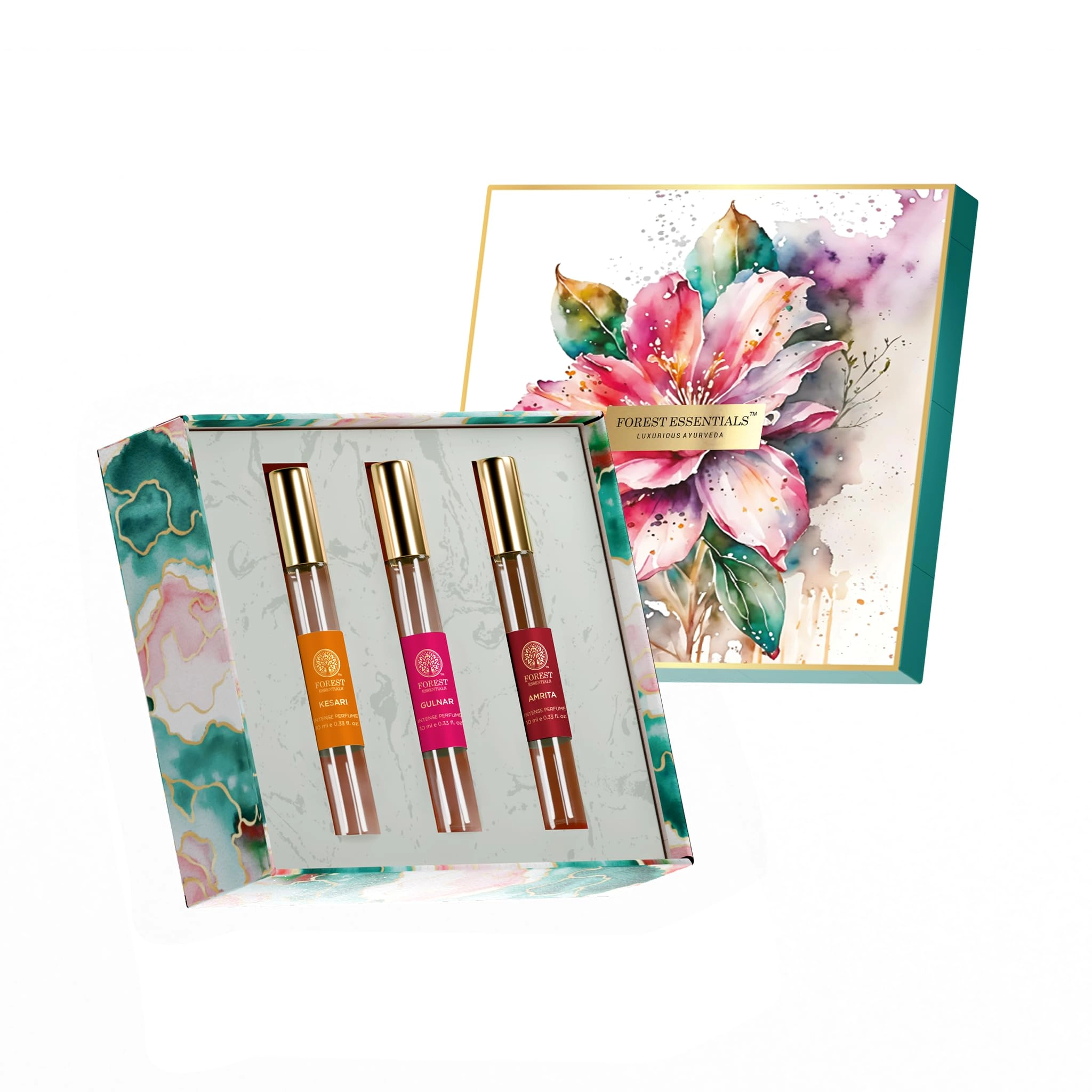 Mountain Valley Springs India Pvt. Ltd Intense Perfume Rose & Carnation + Intense Perfume Nargis + Intense Perfume Lime, Saffron & Oudh - Eau de Parfum 3 piece(s)