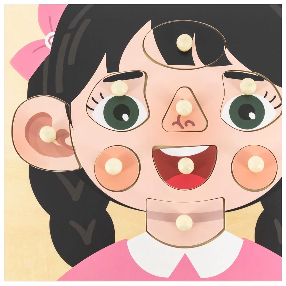 Girls Face Wooden Puzzle (29464294-44665) - 10 pcs