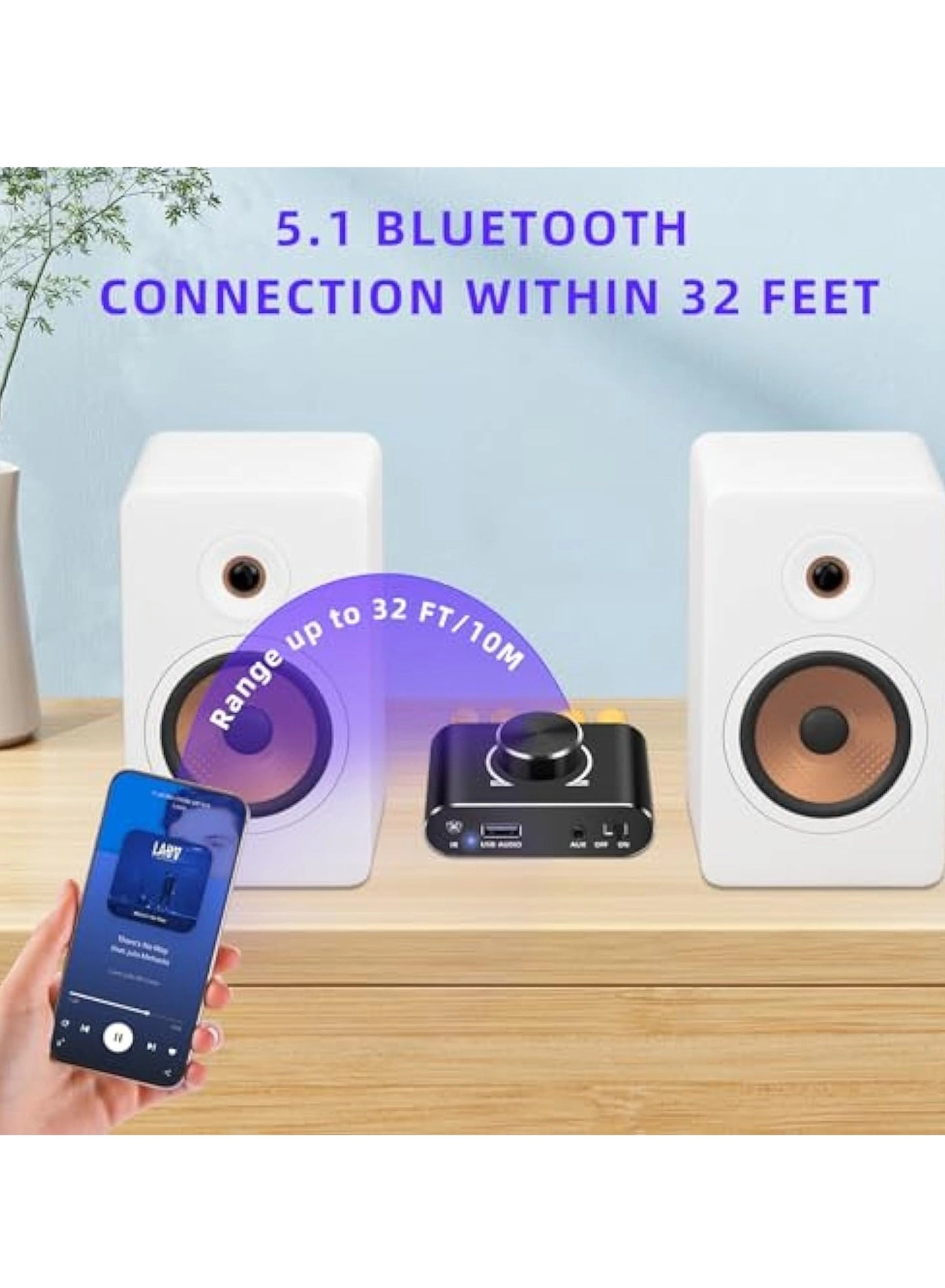 Mini Bluetooth Power Amplifier - 2 channels 50W+50W