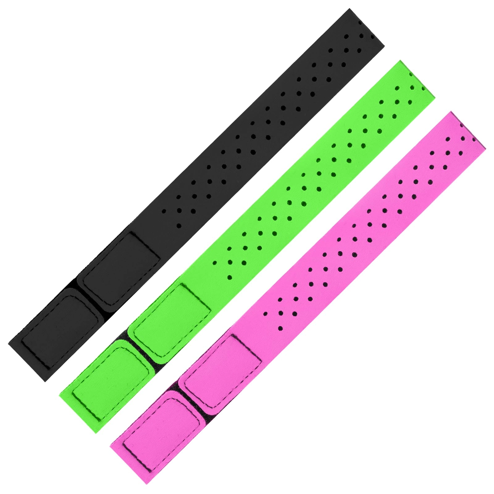 Heart Rate Monitor Band - 3 PCS Black Green Orange-Red