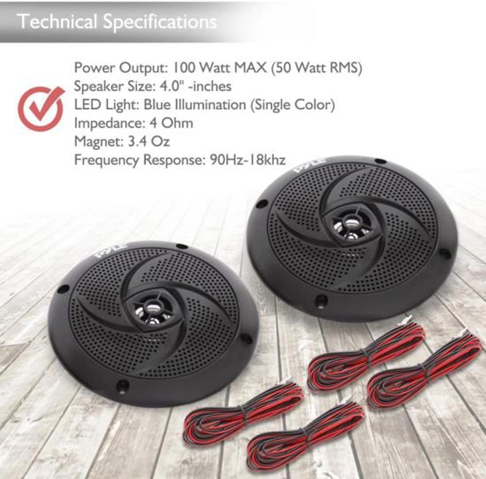 Marine Speakers - 4 Inch 100 Watt
