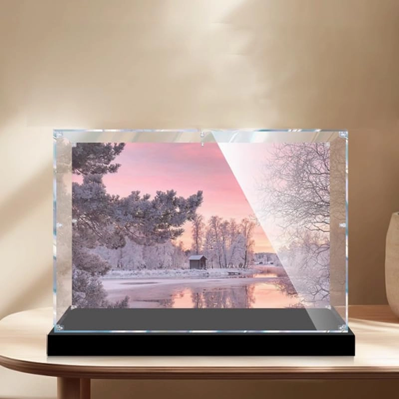 Clear Acrylic Display Case - 55x30x40cm Background+top Light