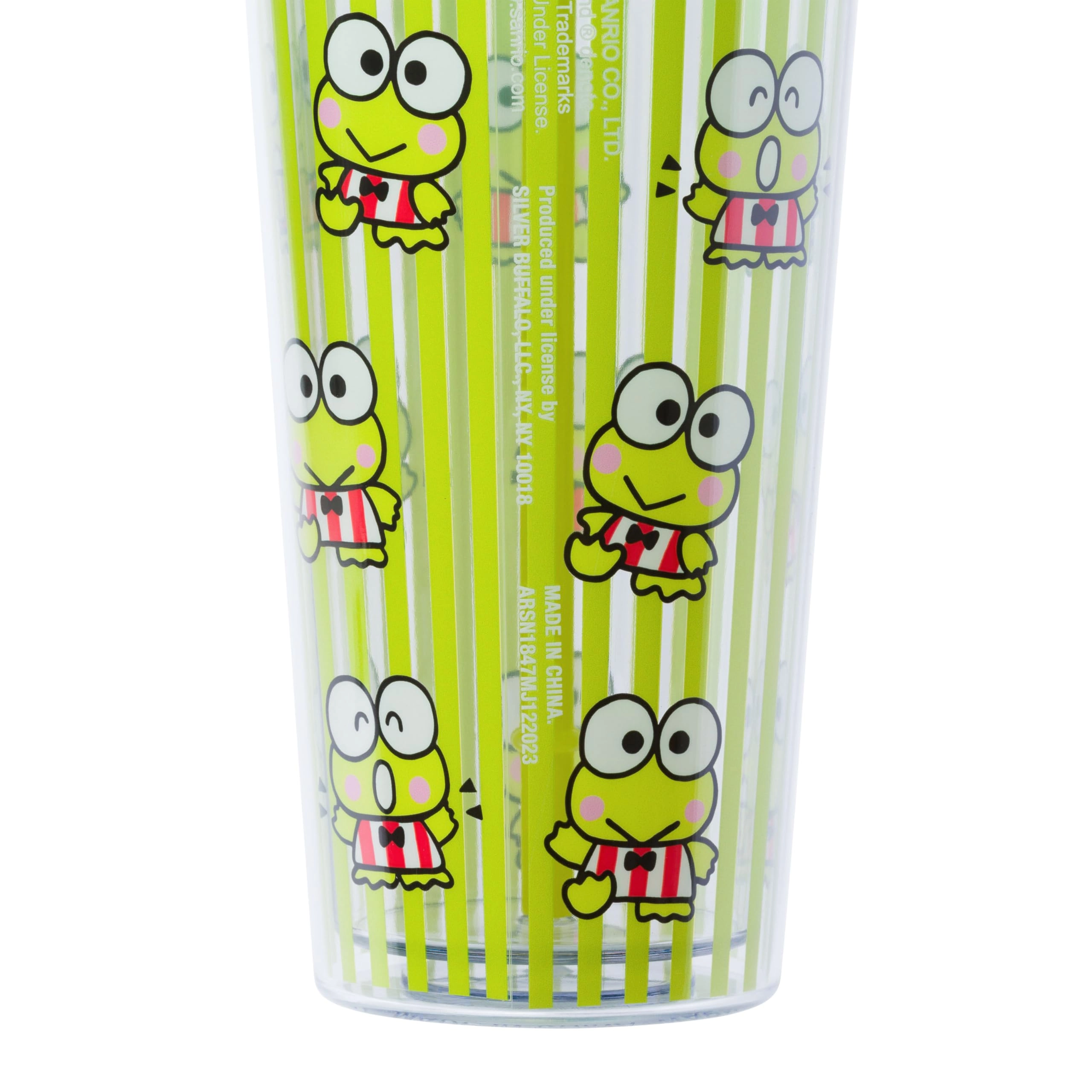 Keroppi Plastic Cold Cup - 1 pcs Lid and Straw Topper