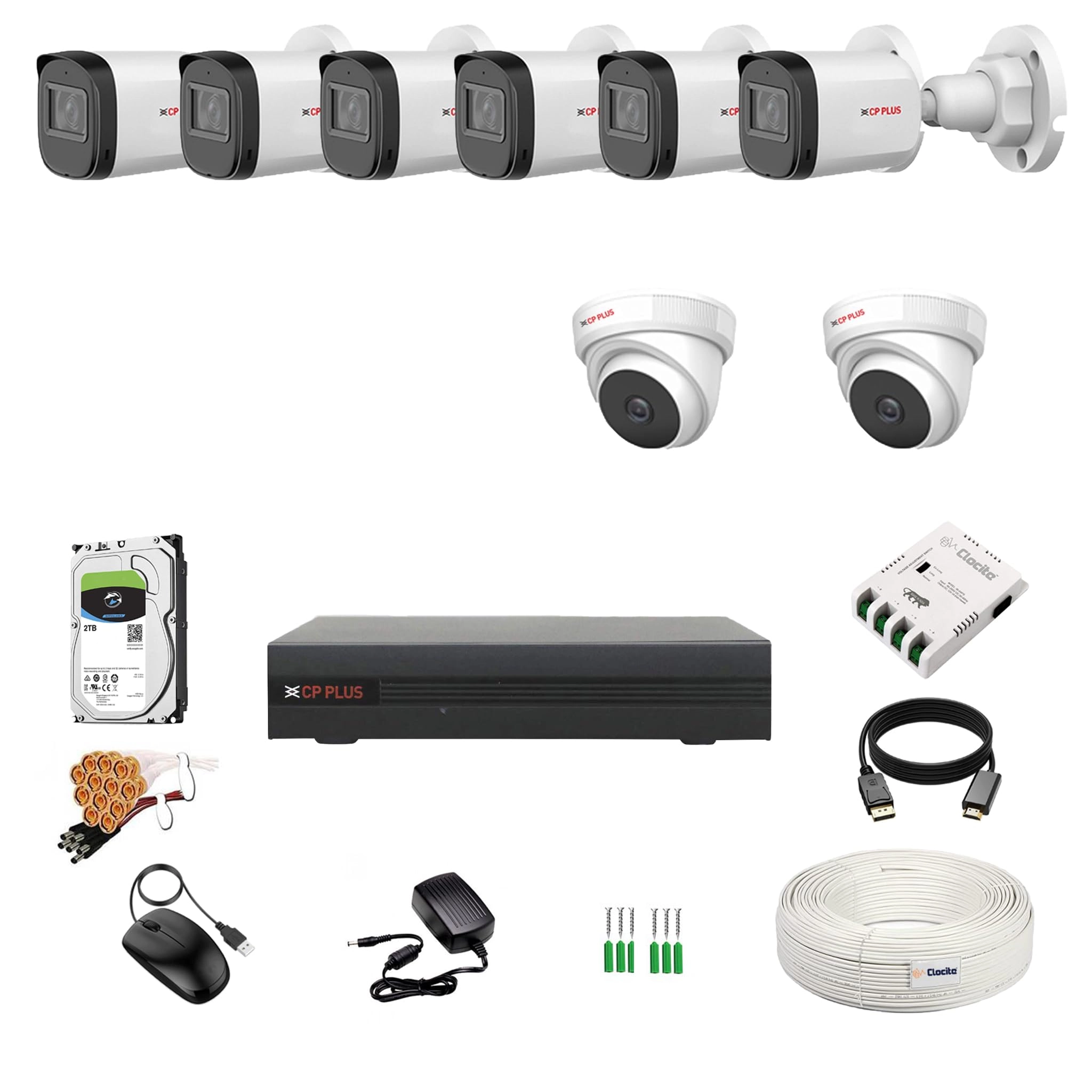 Full HD DVR - 8 Bullet 8 Channel 2.4 MP