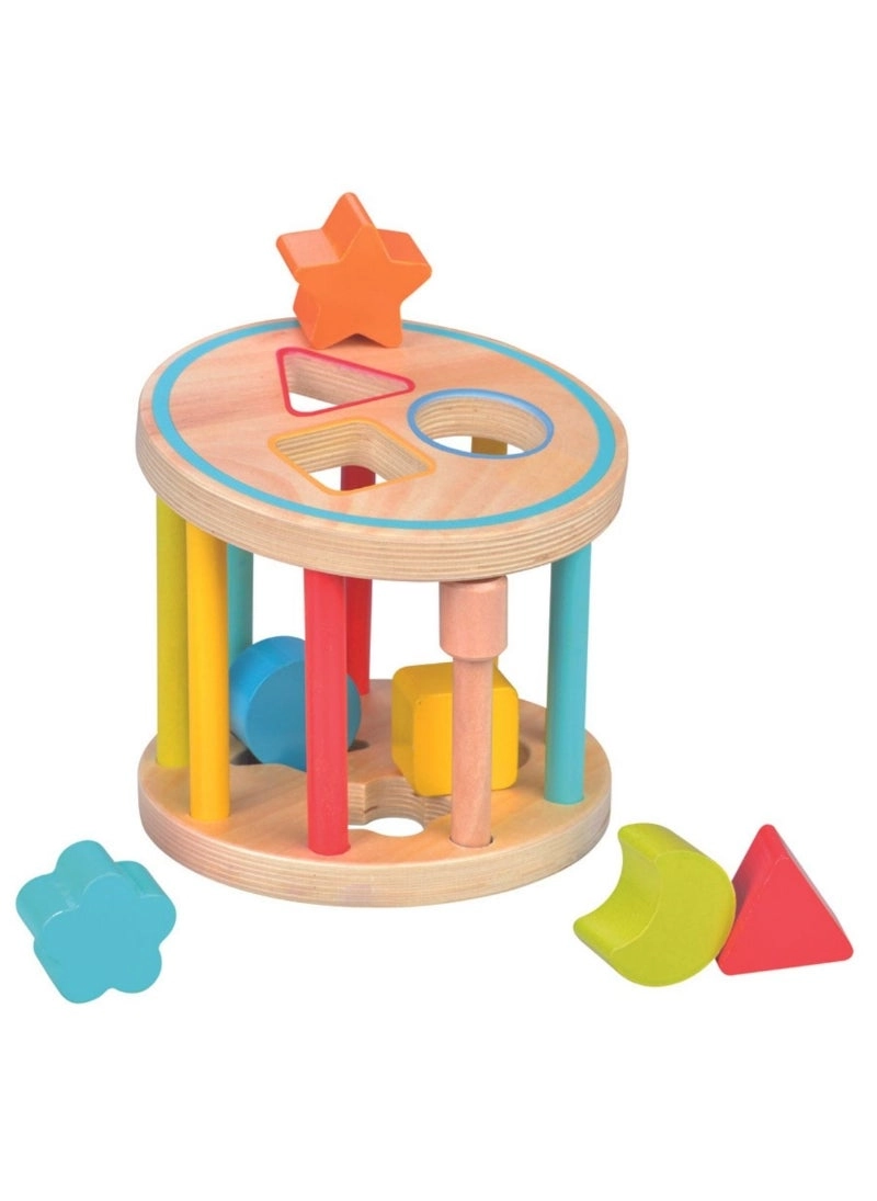 My First Shape Sorter Cage - six pieces Wooden