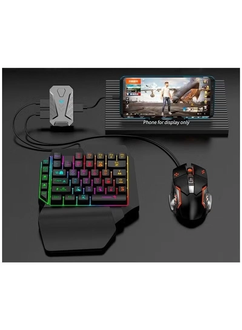BUYCO Mobile Gaming Keyboard + Mouse + One-Hand Keypad + Converter