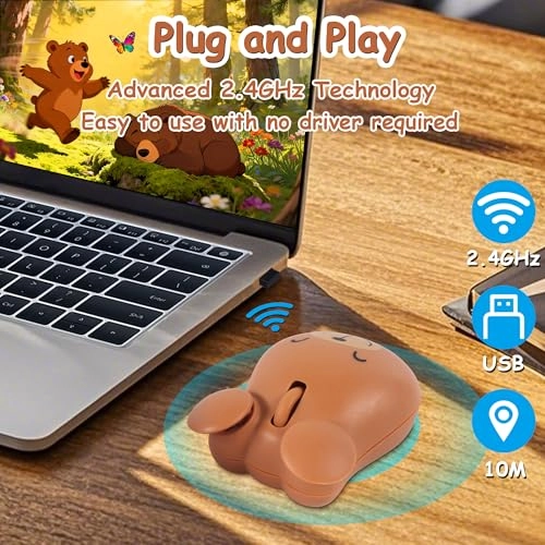 Bear Shape Wireless Mouse - USB