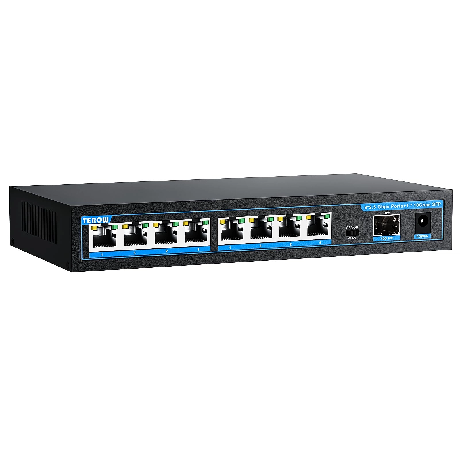9-Port | 8 x 2.5G Poe Base-T+1 x 10G SFP - 9-ports