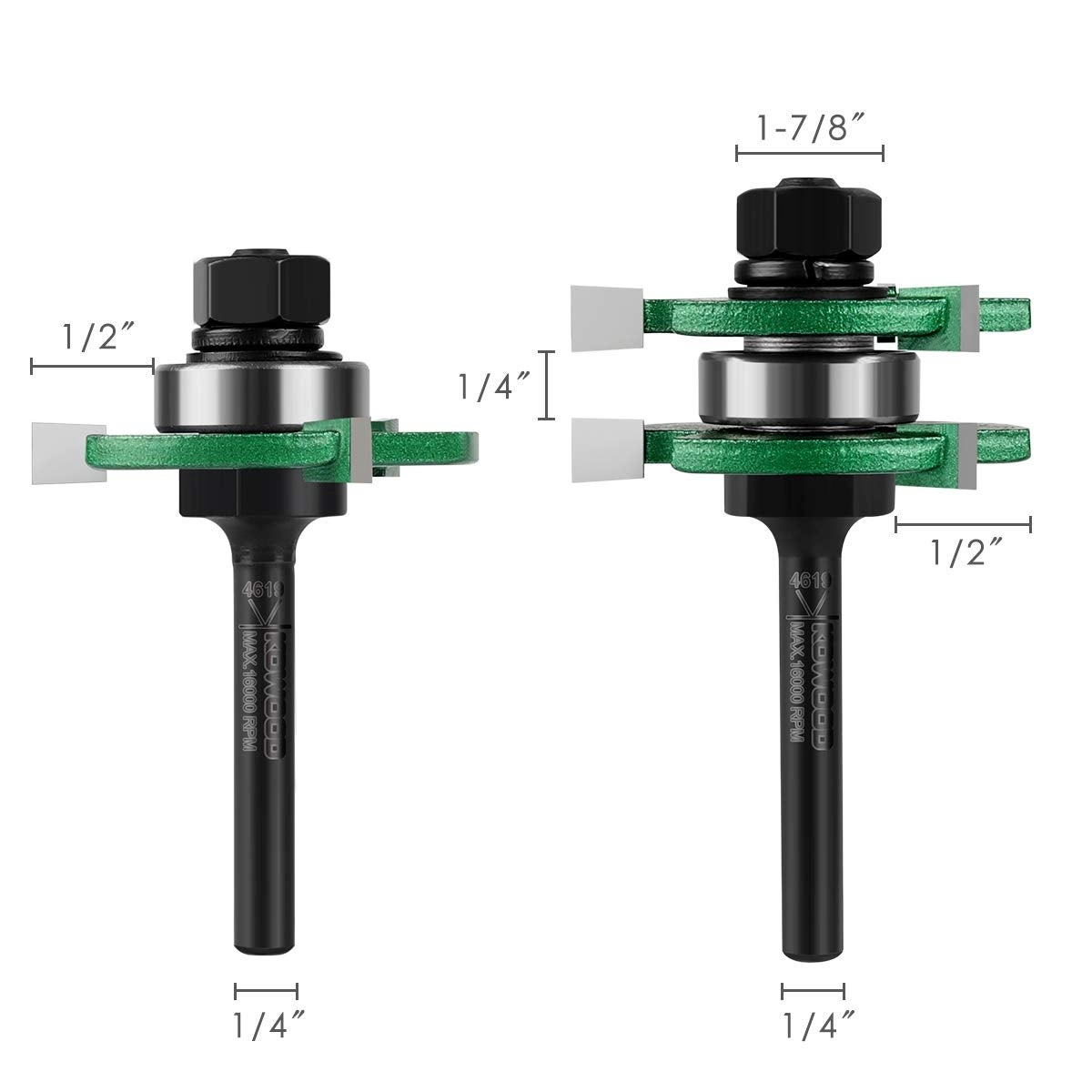 Pro Tongue and Groove Router Bit - 1/4 Inch 2 Pieces