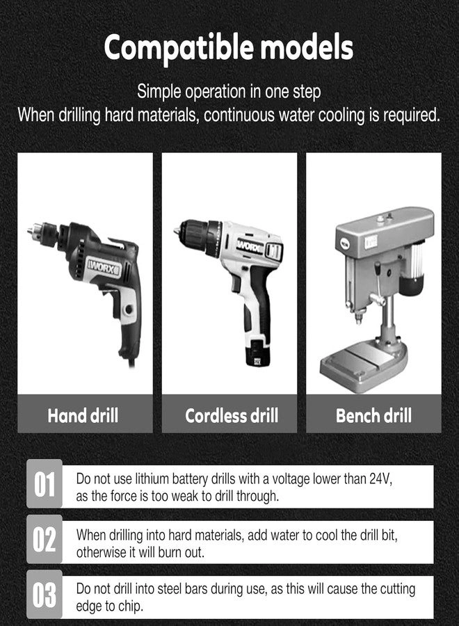 Power Drill Bits Set - Alloy Steel Carbide-Tipped 7-Piece 3-12mm