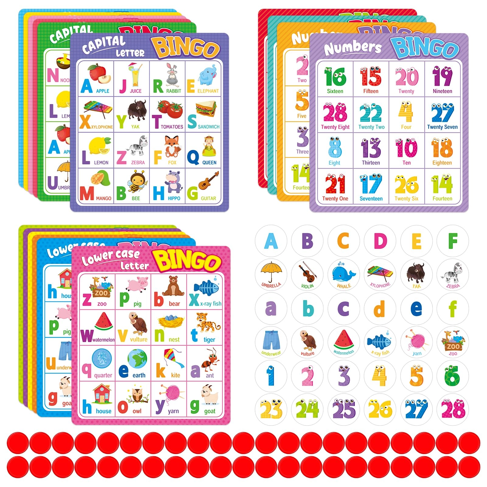 OUNENO Alphabet Letter Bingo Cards - 17 years and up
