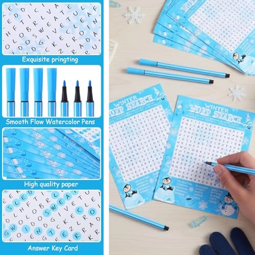 Christmas Word Search Game Card Set - English 12 years and up 41 Pcs